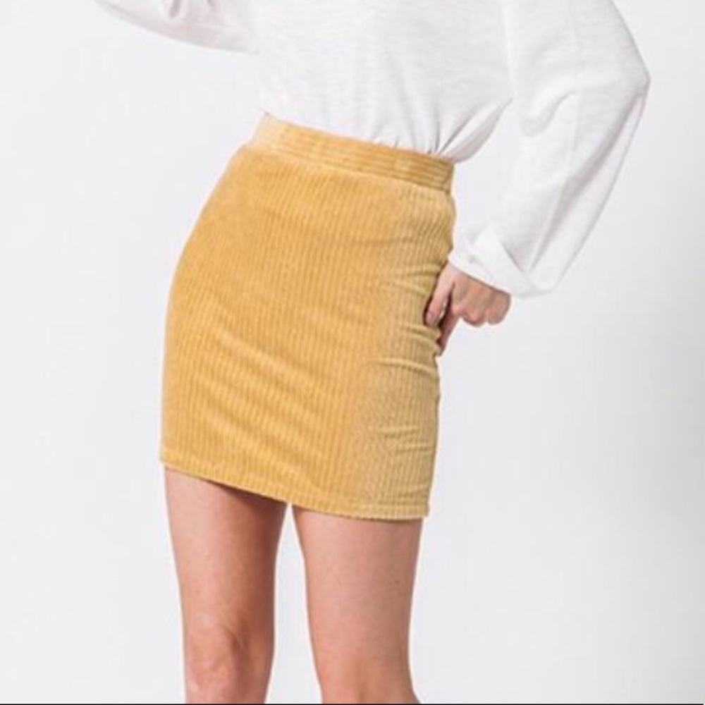 Mustard Suede Mini Skirt